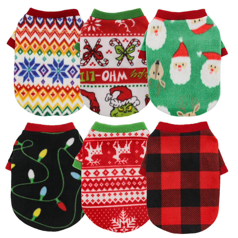 Warm Fleece Christmas Dog Sweater