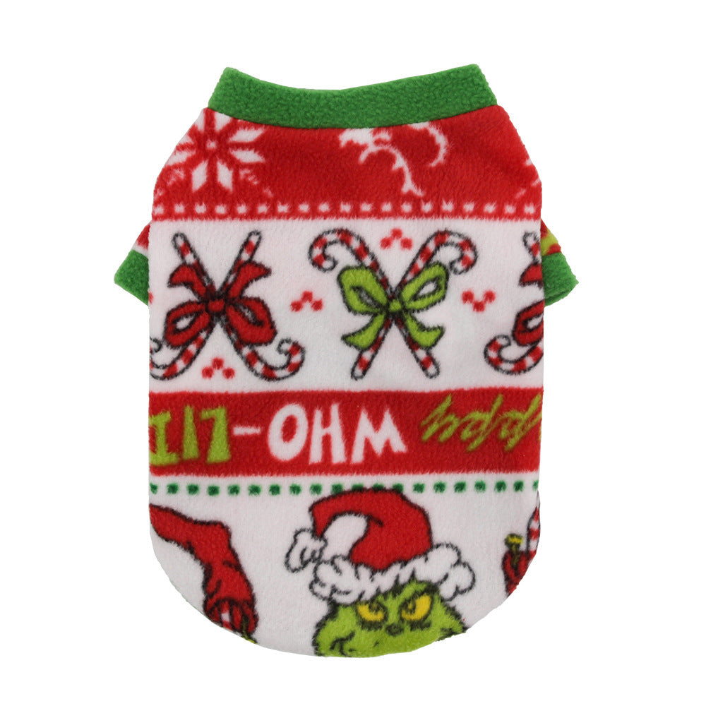 Warm Fleece Christmas Dog Sweater
