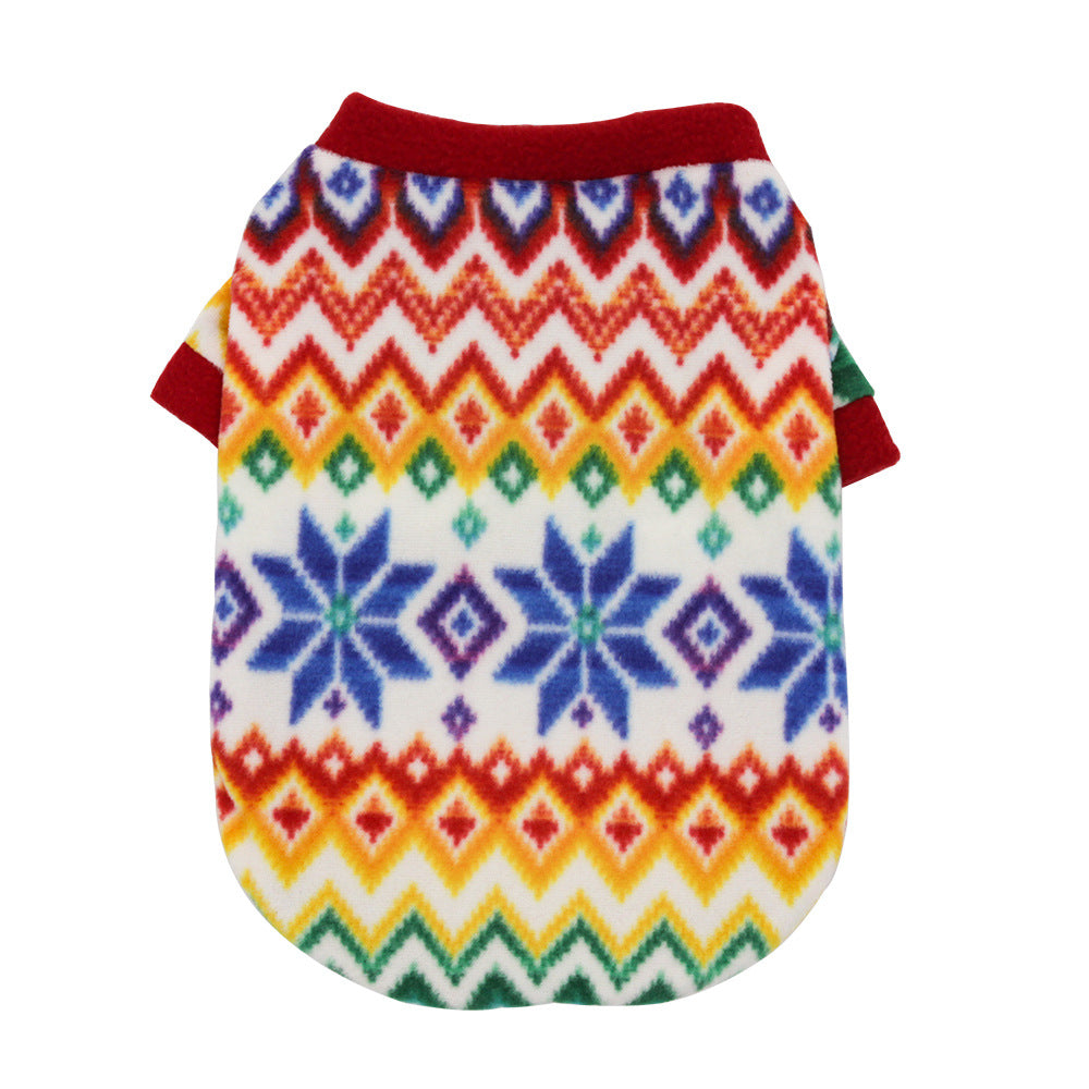Warm Fleece Christmas Dog Sweater