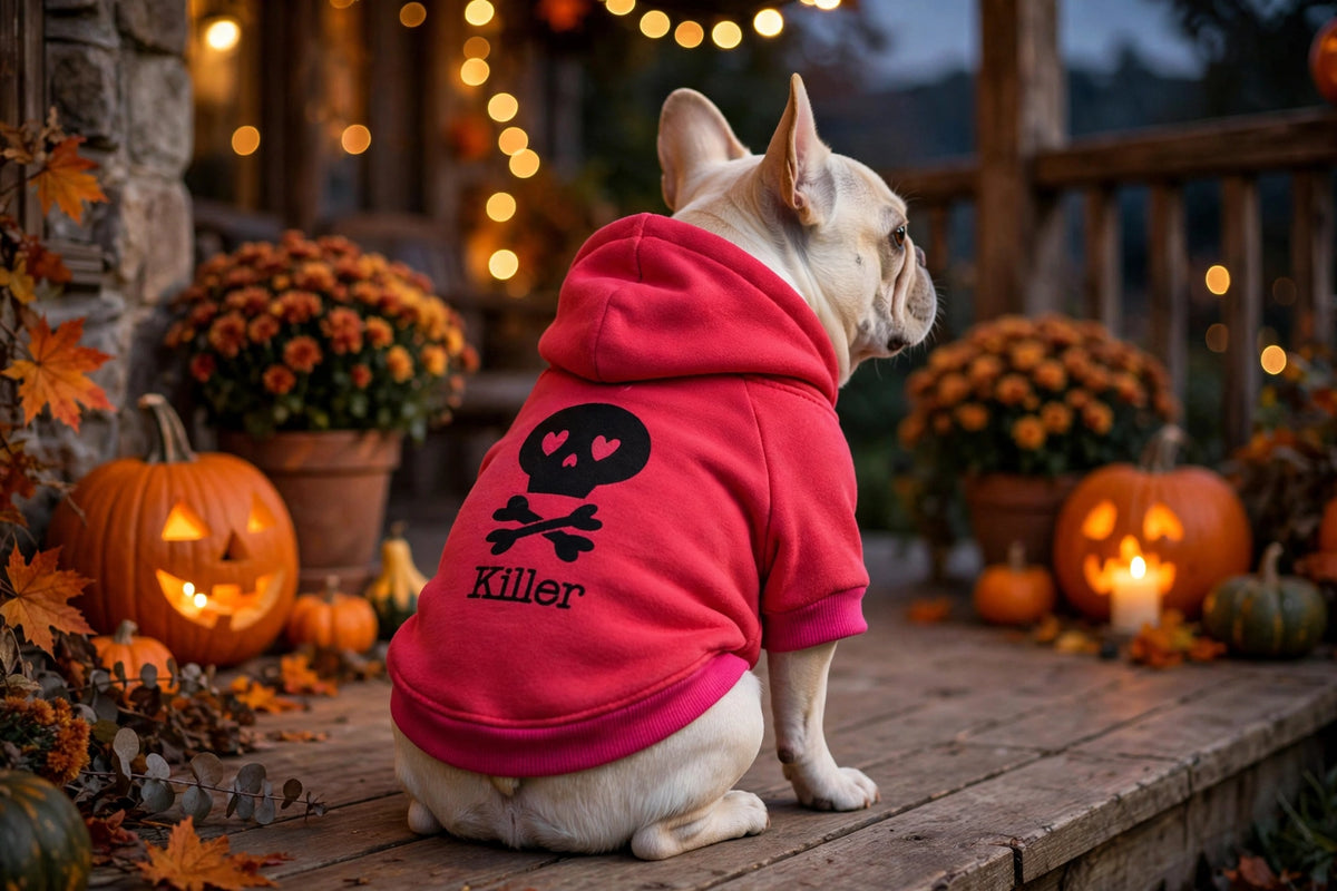 Black Skull Hoodie Dog Costume