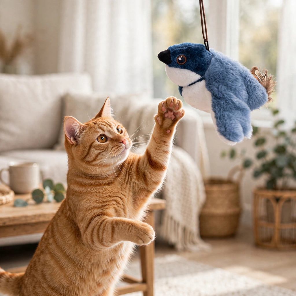 USB Rechargeable Interactive Flapping Bird Cat Toy